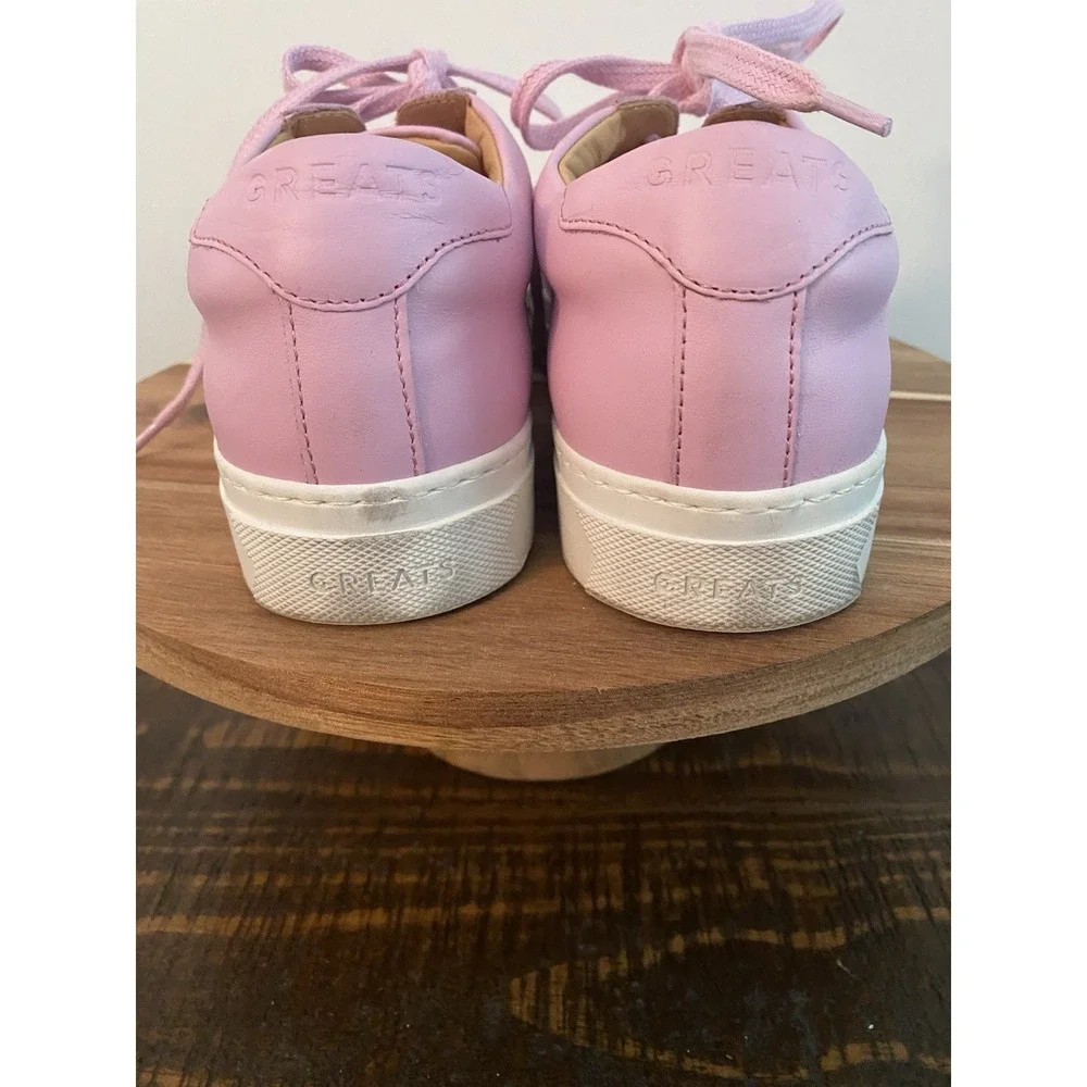 Woman's GREATS Size 9 Brooklyn Pink Leather Sneakers Shoes Made in Italy